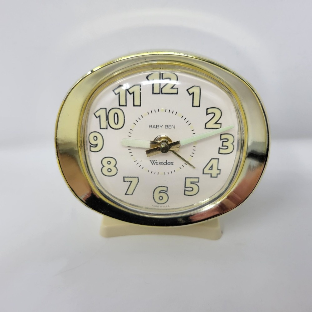 Westclox Baby Ben Vintage Alarm‎ Clock Glow White Face